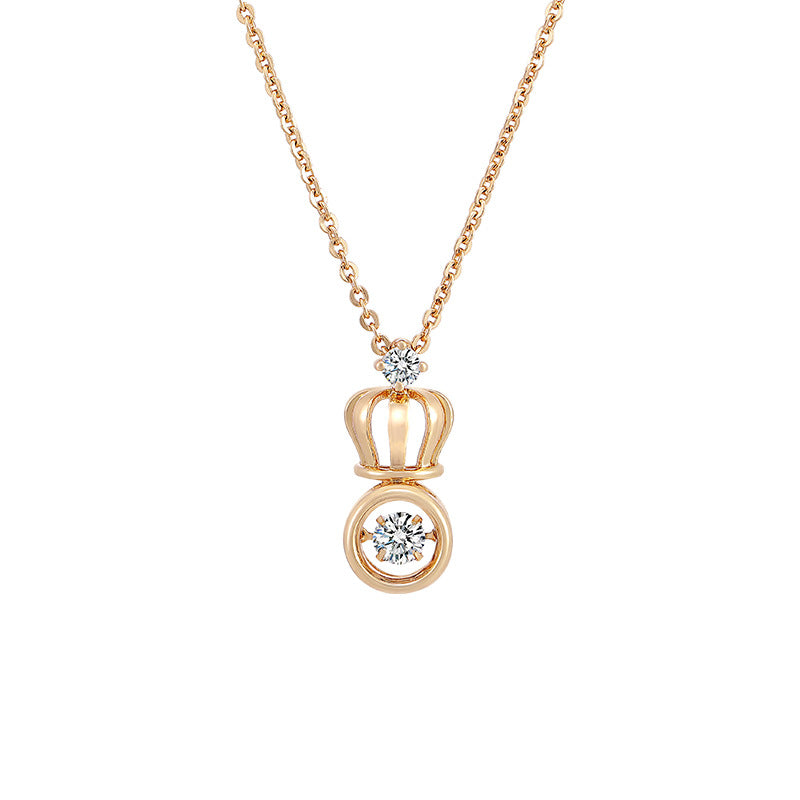 Wholesale Beating Heart Crown Zircon Necklace